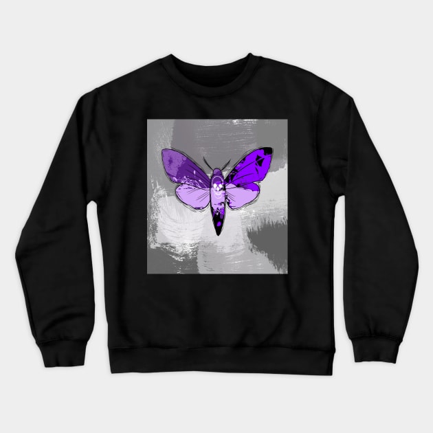 Grunge Death's Head Moth Crewneck Sweatshirt by WiseWitch